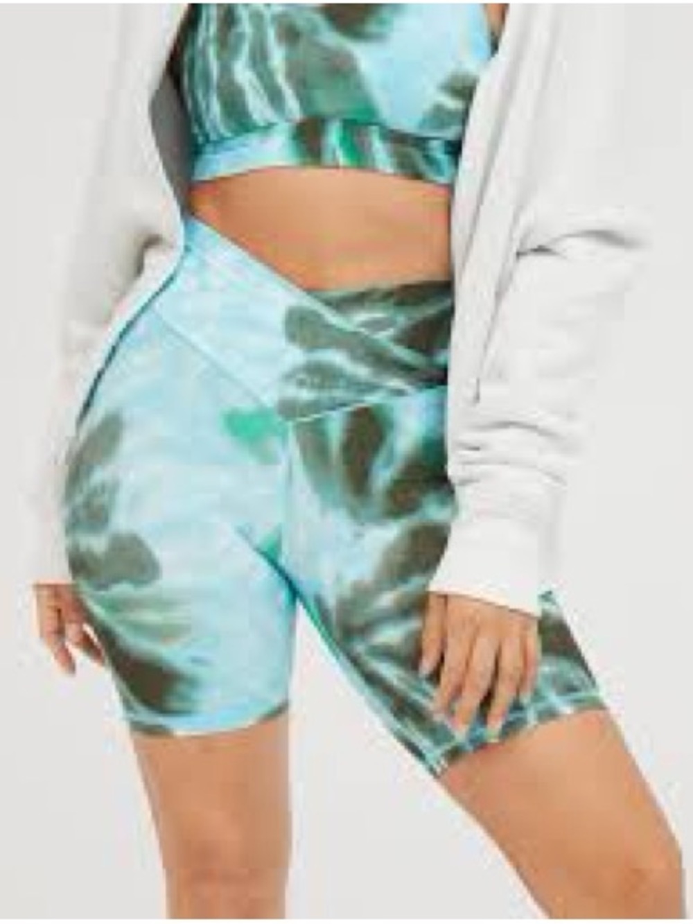 OFFLINE By Aerie Real Me High Waisted Crossover 7" Bike Short and sports bra set